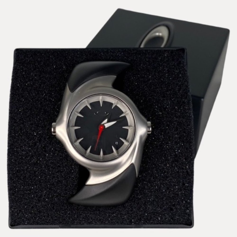 VINTAGE OAKLEY Crush 2.0 Stainless Steel Watch Y2K Futuristic Techwear - Black